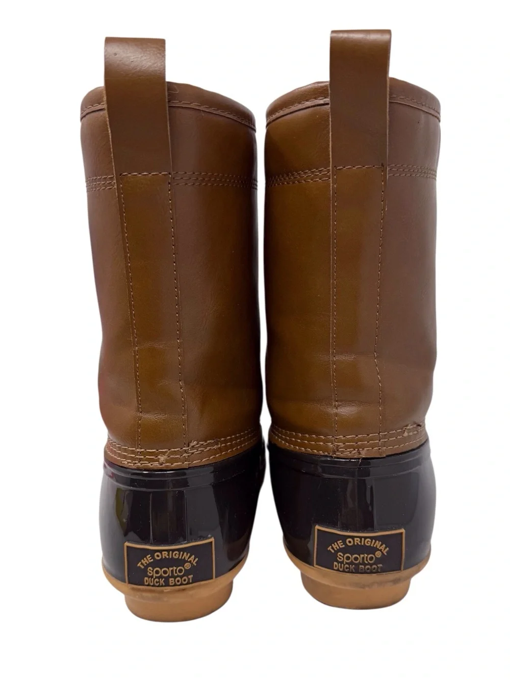 Sporto The Original Duck Boot Tan Brown Ariel Rubber Rain Boot Women’s Size 8
